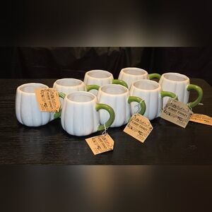 Set Of 8 Robert Stanley Espresso Pumpkin Mugs New
